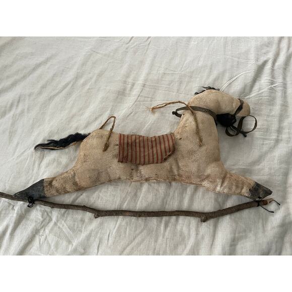 Primitive Antiqued Handmade Americana Hobby Horse - Picture 2 of 4